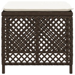 vidaXL Sgabelli Giardino con Cuscini 4pz Marroni 41x41x36cm Polyrattan