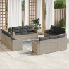 vidaXL Set Divano Giardino 12 pz con Cuscini Grigio Chiaro Polyrattan