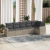 vidaXL Set Divano da Giardino 6pz con Cuscini Grigio Chiaro Polyrattan