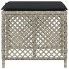 vidaXL Sgabelli Giardino Cuscini 4pz Grigio Chiaro 41x41x36 Polyrattan