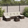 vidaXL Set Divani da Giardino 8 pz con Cuscini Marrone in Polyrattan