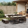 vidaXL Set da Pranzo da Giardino 11 pz con Cuscini Polyrattan Marrone