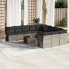 vidaXL Set Divano Giardino 12 pz con Cuscini Grigio Chiaro Polyrattan