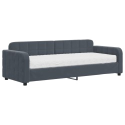 vidaXL Divano Letto con Materasso Grigio Scuro 80x200 cm in Velluto