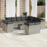 vidaXL Set Divani da Giardino 14pz con Cuscini in Polyrattan