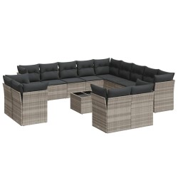 vidaXL Set Divani da Giardino 14pz con Cuscini in Polyrattan