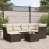 vidaXL Set Divani da Giardino 7 pz con Cuscini Marrone in Polyrattan