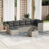 vidaXL Set Divano da Giardino 8pz con Cuscini Grigio Chiaro Polyrattan