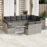 vidaXL Set Divano Giardino 12 pz con Cuscini Grigio Chiaro Polyrattan