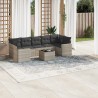 vidaXL Set Divano da Giardino 8pz con Cuscini Grigio Chiaro Polyrattan