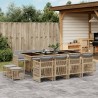 vidaXL Set Pranzo da Giardino 13 pz con Cuscini Beige Misto Polyrattan