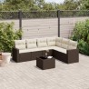 vidaXL Set Divani da Giardino 7 pz con Cuscini Marrone in Polyrattan