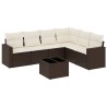 vidaXL Set Divani da Giardino 7 pz con Cuscini Marrone in Polyrattan