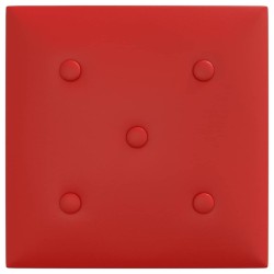 Pannelli Murali 12 pz Rosso Vino 30x30 cm Similpelle 1,08 m²