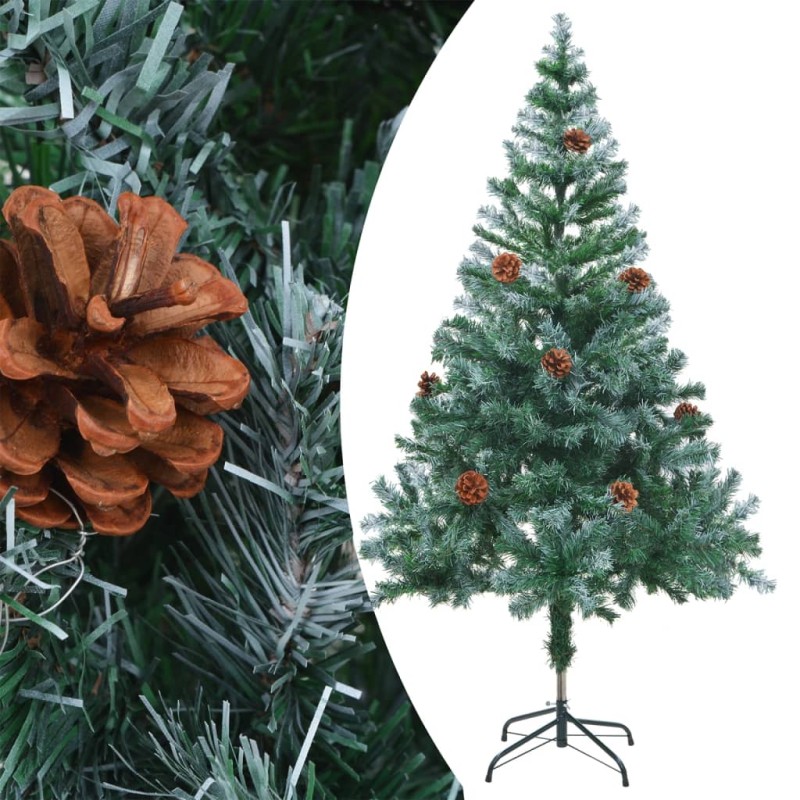 Albero di Natale Artificiale Satinato con Pigne 150 cm