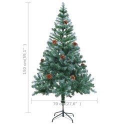 Albero di Natale Artificiale Satinato con Pigne 150 cm