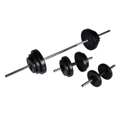 vidaXL Set Bilanciere con 2 Manubri 30,5 kg