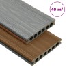 Listoni Decking WPC con Accessori Marroni e Grigi 40 m² 2,2 m