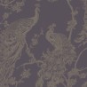 DUTCH WALLCOVERINGS Carta da Parati Pavone Viola e Argento