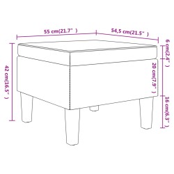 Poggiapiedi con Gambe in Legno Marrone Scuro in Tessuto