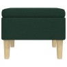 Poggiapiedi con Gambe in Legno Verde Scuro in Tessuto