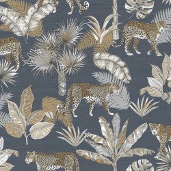 DUTCH WALLCOVERINGS Carta da Parati Leopardo Nero e Beige