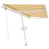 Tenda Retrattile Automatica con Palo 400x300 cm Gialla Bianca