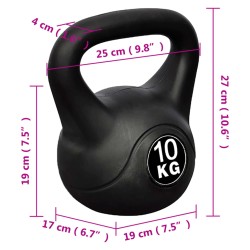 vidaXL kettlebell 10 kg 21 x 21 x 30 cm