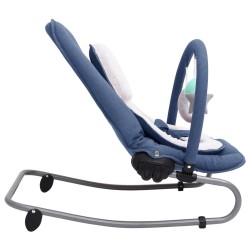 vidaXL Sdraietta per Neonato Blu Marino in Acciaio