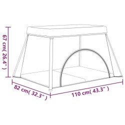 vidaXL Box per Bambini con Materasso Grigio Chiaro Tessuto di Lino