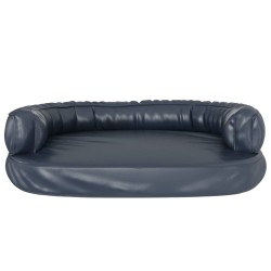 vidaXL Letto Cani Ergonomico Gommapiuma Blu Scuro 88x65 cm Similpelle