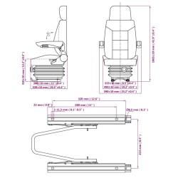 vidaXL Sedile per Trattore con Sospensione