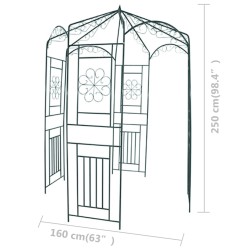 vidaXL Arco da Giardino 250 cm Verde Scuro