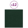 Pannelli Murali 12 pz Verde Scuro 30x30 cm in Tessuto 1,08 m²