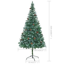 Albero di Natale Artificiale con Pigne 210 cm