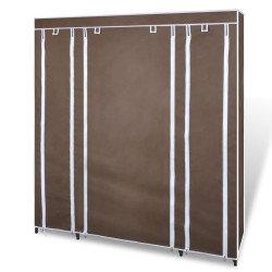 vidaXL Armadio in Tessuto con Scomparti e Aste 45x150x176 cm Marrone