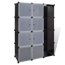 vidaXL Armadio Modulare con 9 Scomparti 37x115x150 cm Nero e Bianco