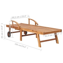 vidaXL Lettini Prendisole 2 pz in Legno di Teak