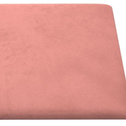 Pannelli Murali 12 pz Rosa 90x15 cm Velluto 1,62 m²