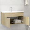   Mobile Bagno con Lavabo Integrato Rovere Sonoma in Truciolato