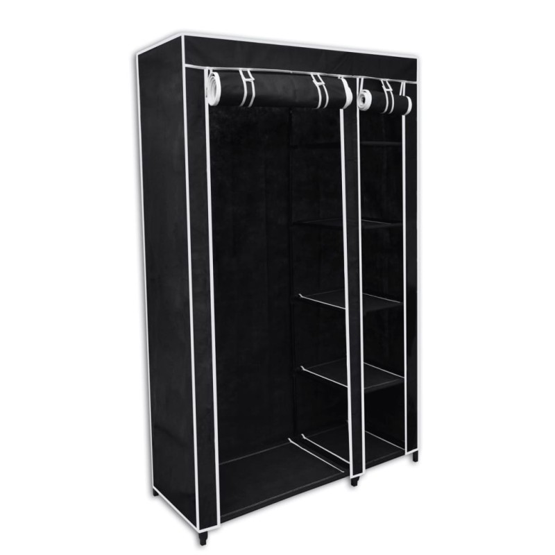 vidaXL Armadio Guardaroba Pieghevole Nero 110 x 45 x 175 cm