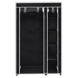 vidaXL Armadio Guardaroba Pieghevole Nero 110 x 45 x 175 cm