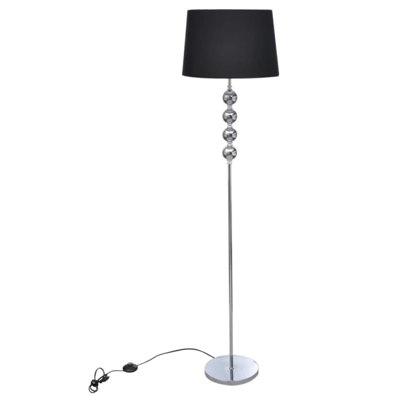 vidaXL Lampada da Pavimento Supporto Alto Decorazione a 4 Sfere Nera