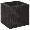 vidaXL Letti Rialzati da Giardino 3 pz in Polyrattan Nero