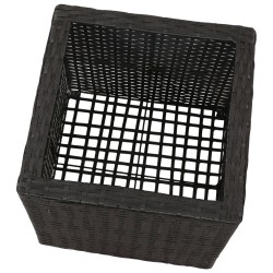 vidaXL Letti Rialzati da Giardino 3 pz in Polyrattan Nero