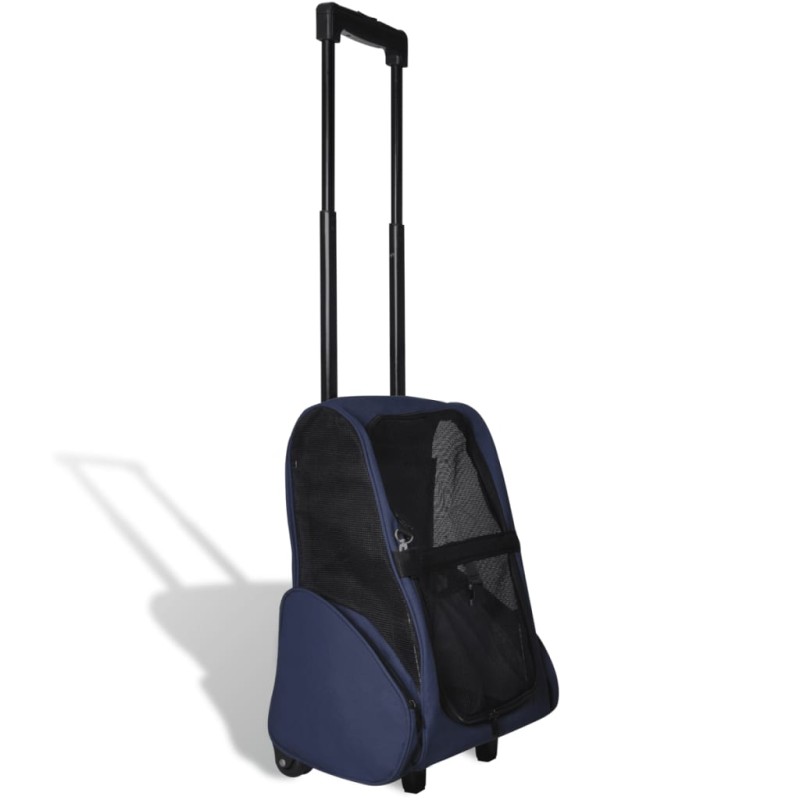 vidaXL Trolley Trasportino per Animali Pieghevole Multifunzione Blu