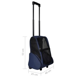 vidaXL Trolley Trasportino per Animali Pieghevole Multifunzione Blu