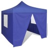 vidaXL Tenda Pieghevole Blu 3 x 3 m con 4 Pareti