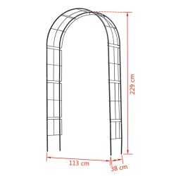 Nature Arco da Giardino in Metallo 229x38x113 cm Nero