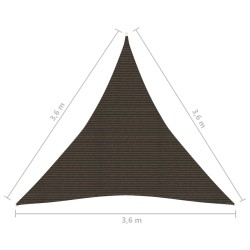    Vela Parasole 160 g/m² Marrone 3,6x3,6x3,6 m in HDPE